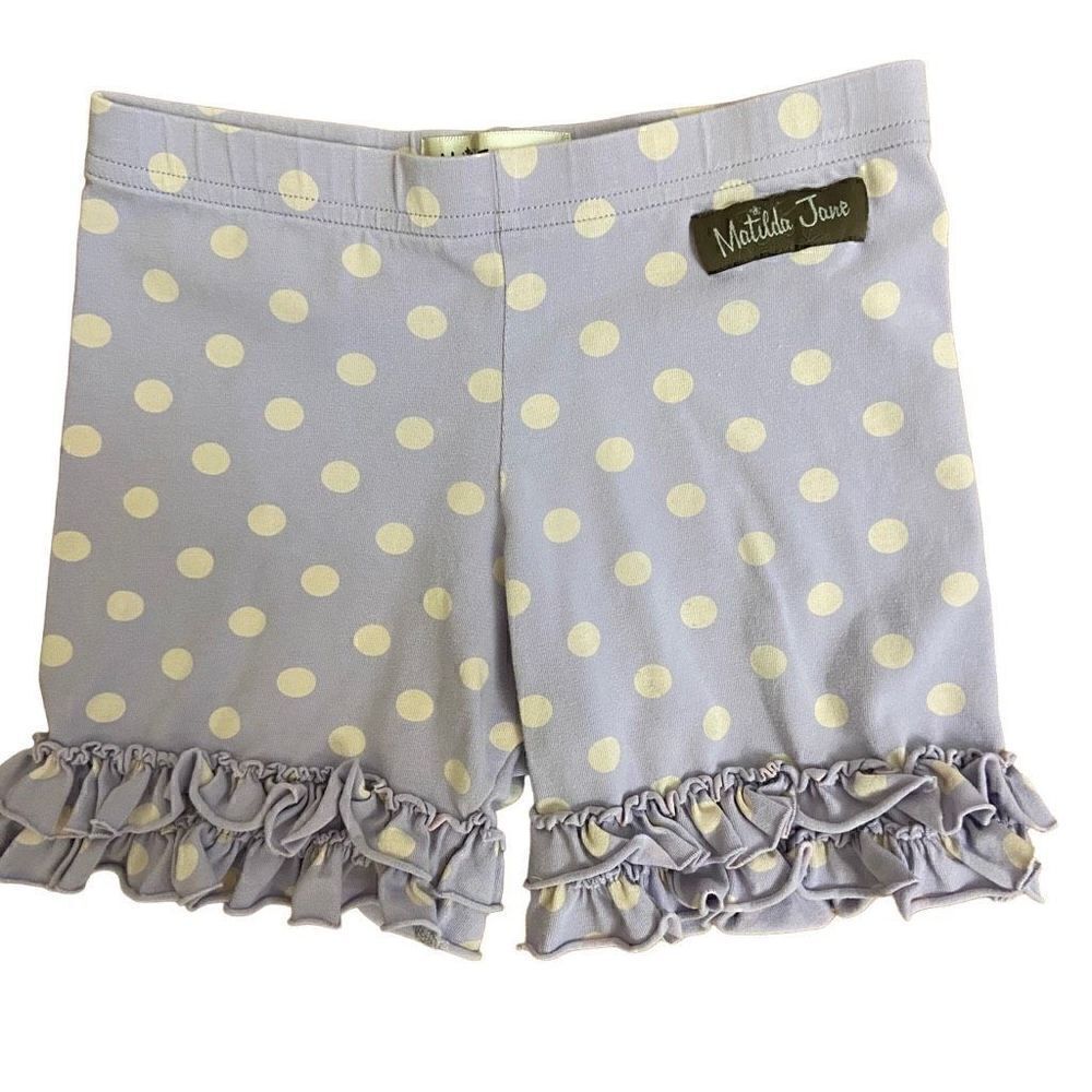 Matilda Jane Good Hart Shoreline Shorties Lilac Purple Polka Dot Shorts Size 6